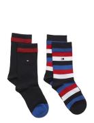 Th Kids Basic Stripe Sock 2P Tommy Hilfiger Patterned