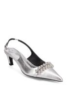 D6Yumi Metalic Slingback Pumps Dante6 Silver