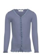 Silk Cardigan Regular Ls W/ Lace Rosemunde Kids Blue