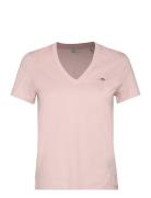 Reg Shield Ss V-Neck T-Shirt GANT Pink