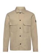 Cotton Nylon Overshirt Calvin Klein Beige