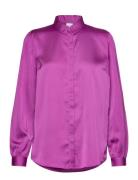 Viellette Satin L/S Shirt - Noos Vila Purple