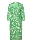 Slfsirine Ls Midi Wrap Dress B Curve Selected Femme Green