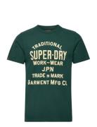 Workwear Flock Graphic T Shirt Superdry Green