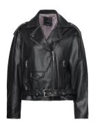 Leather-Effect Biker Jacket Mango Black