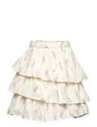 Skirt Aop W. Lining Minymo Cream