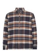 Sebastian Shirt Ls-Navy / Brown Edwin Navy