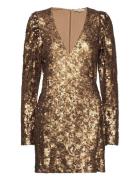 Sequins Mini Dress By Ti Mo Gold