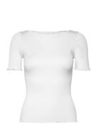Silk Boat Neck T-Shirt Rosemunde White