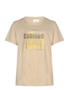 Carmiko Life Curious Ss Boxy Tee Jrs ONLY Carmakoma Beige