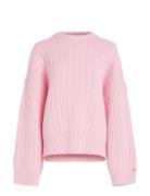 Cable All Over C-Nk Sweater Tommy Hilfiger Pink