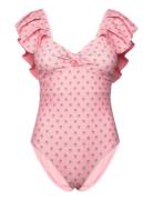 Hallie Ruffle Swimsuit Notes Du Nord Pink