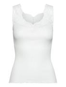 Silk Top W/ Lace Rosemunde White