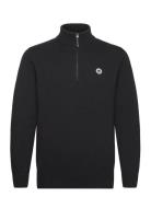 Blu Halfzip Jumper Double A By Wood Wood Black