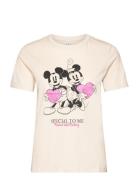 Onlmickey Life Reg S/S Valentine Top Jrs ONLY Cream