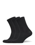 Fine Cotton Rib Socks 3-Pack Mp Denmark Black