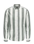 Onsarlo Slim Ls Stripe Hrb Linen Shirt ONLY & SONS White