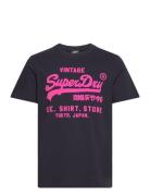 Neon Vl T Shirt Superdry Navy