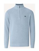Clay Cotton Half-Zip Sweater Lexington Clothing Blue