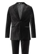 Slhslim-Hale Velvet Suit B Selected Homme Black
