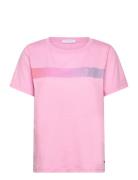 T-Shirt With Gradient Stripe - Mid Coster Copenhagen Pink