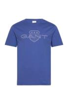 Logo Ss T-Shirt GANT Blue