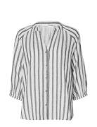 Slfalberta 3/4 Stripe Shirt Noos Selected Femme White