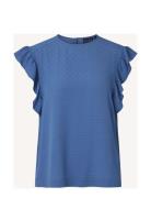 Joelle Viscose Dobby Blouse Lexington Clothing Blue