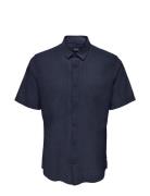 Onscaiden Ss Solid Linen Shirt Noos ONLY & SONS Navy