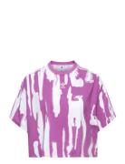 Thebe Magugu Allover Print Crop T-Shirt Adidas Originals Purple
