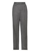 Pleated Wool Twill Straight Pant Lauren Ralph Lauren Grey