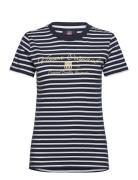 Layla Striped Reg Sj Vin W Tee VINSON Navy