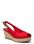 Iconic Elba Sling Back Wedge Tommy Hilfiger Red