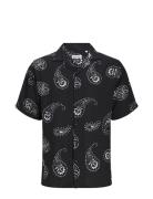 Jjjeff Abstract Print Resort Shirt Ss Jack & J S Black