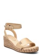 Colorful Wedge Satin Sandal Tommy Hilfiger Beige