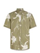 Large Tropical Prt Shirt S/S Tommy Hilfiger Khaki