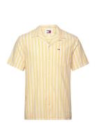 Tjm Stripe Linen Ss Shirt Ext Tommy Jeans Yellow