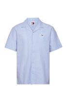 Tjm Linen Blend Camp Shirt Ext Tommy Jeans Blue