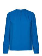 Metal Bar Long Sleeve Blouse Calvin Klein Blue