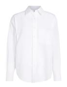 Linen Blend Relaxed Shirt Calvin Klein White
