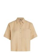 Linen Ss Shirt Tommy Hilfiger Beige