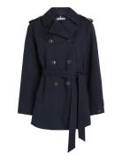 Cotton Short Trench Tommy Hilfiger Navy