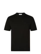 Slhberg Linen Ss Knit Tee Noos Selected Homme Black