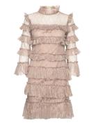 Carmine Frill Lace Mini Dress Malina Beige