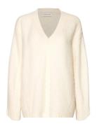 Allison V-Neck Wool Blend Sweater Malina Cream