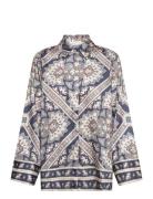 Felicia Printed Over D Shirt Malina Blue