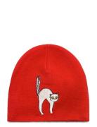 Angry Cat Patch Hat Mini Rodini Red