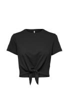 Onlmay Life S/S Short Knot Top Box Jrs ONLY Black
