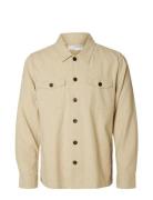 Slhbrody-Linen Overshirt Ls Selected Homme Beige