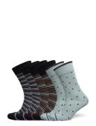 Socks 6-P, Bamboo, Multi 115S24 6 Pc/Pack TOPECO Blue